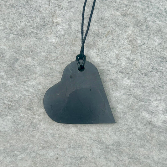 Shungite Large Heart Pendants