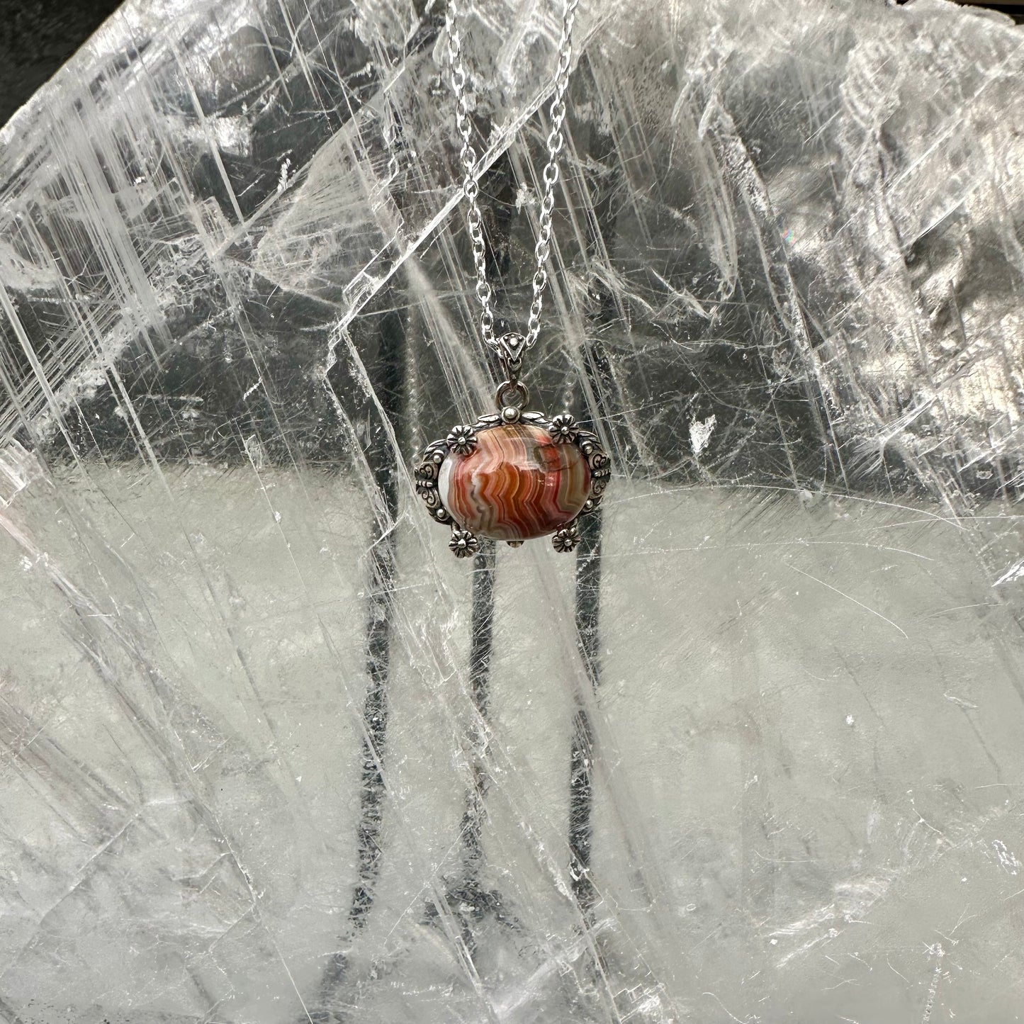 Mexican Agate Pendant & Ring