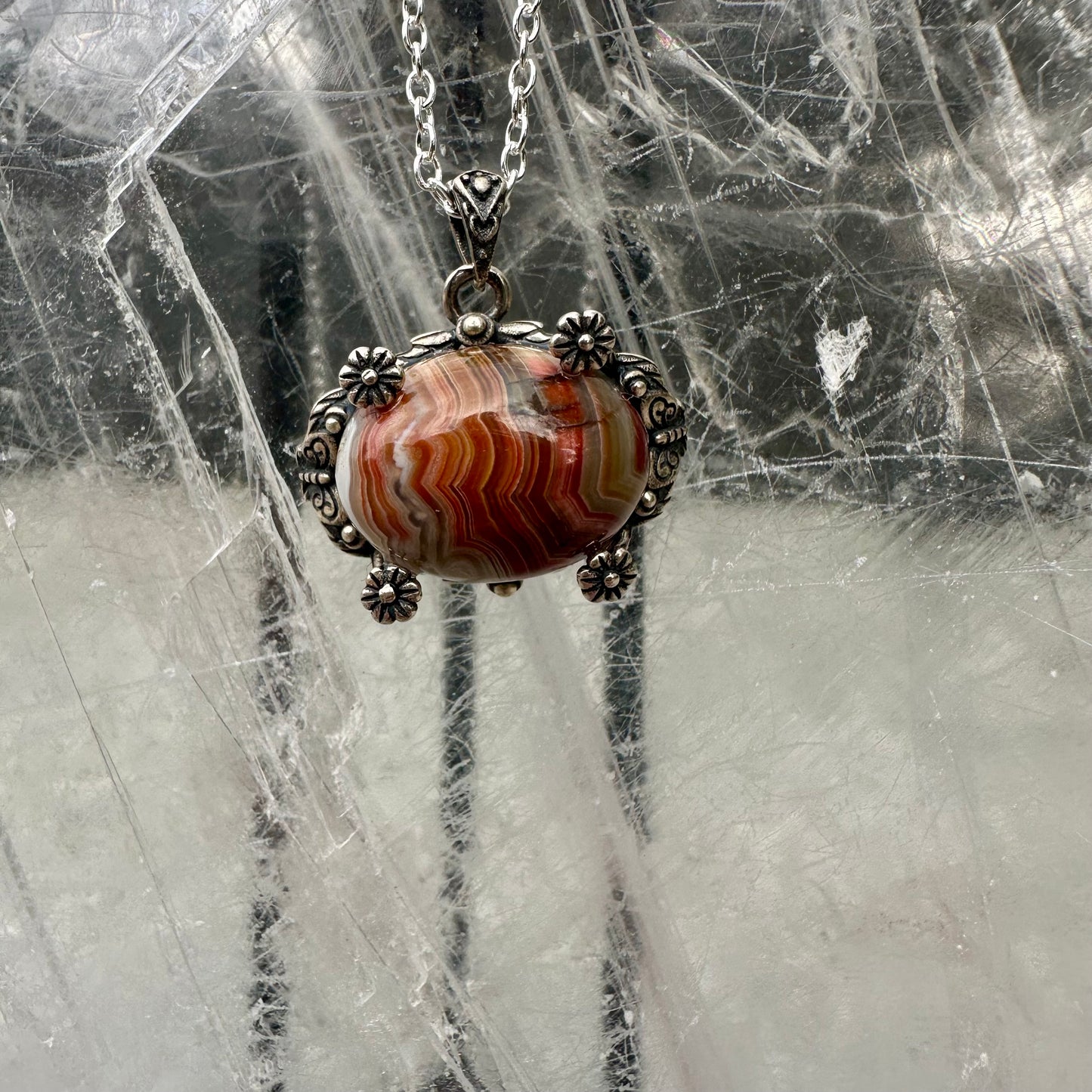 Mexican Agate Pendant & Ring