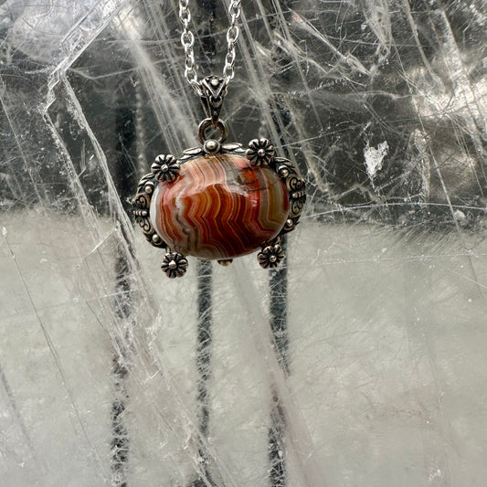 Mexican Agate Pendant & Ring