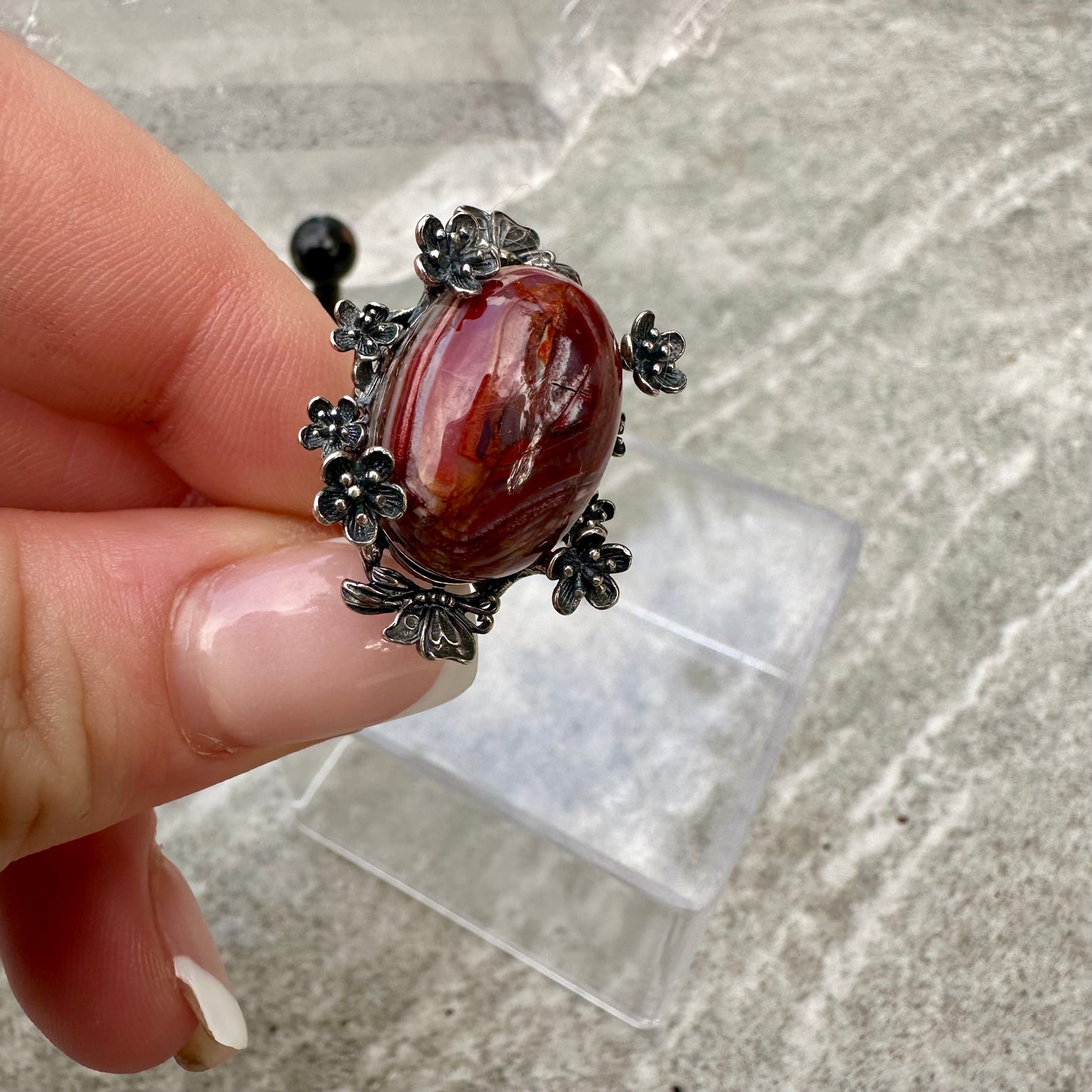 Mexican Agate Pendant & Ring