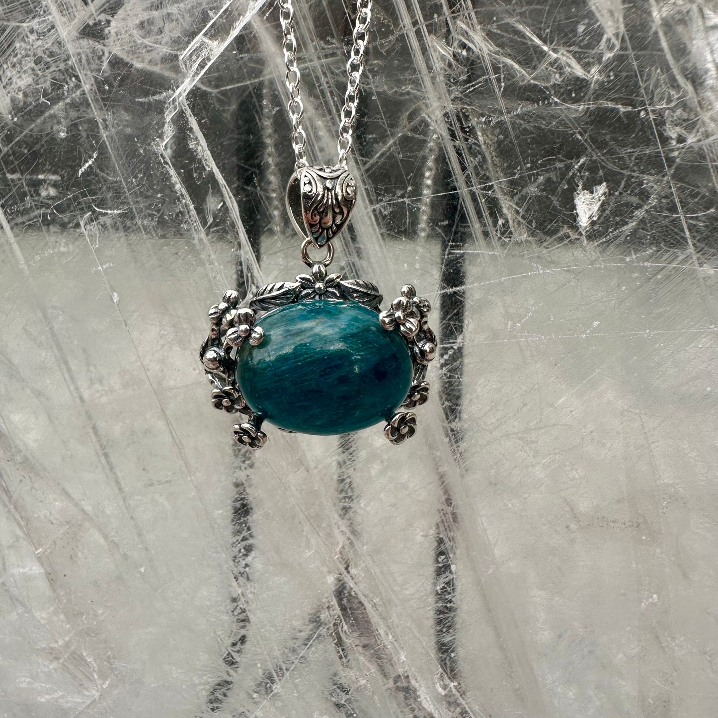Blue Apitite Pendant & Ring