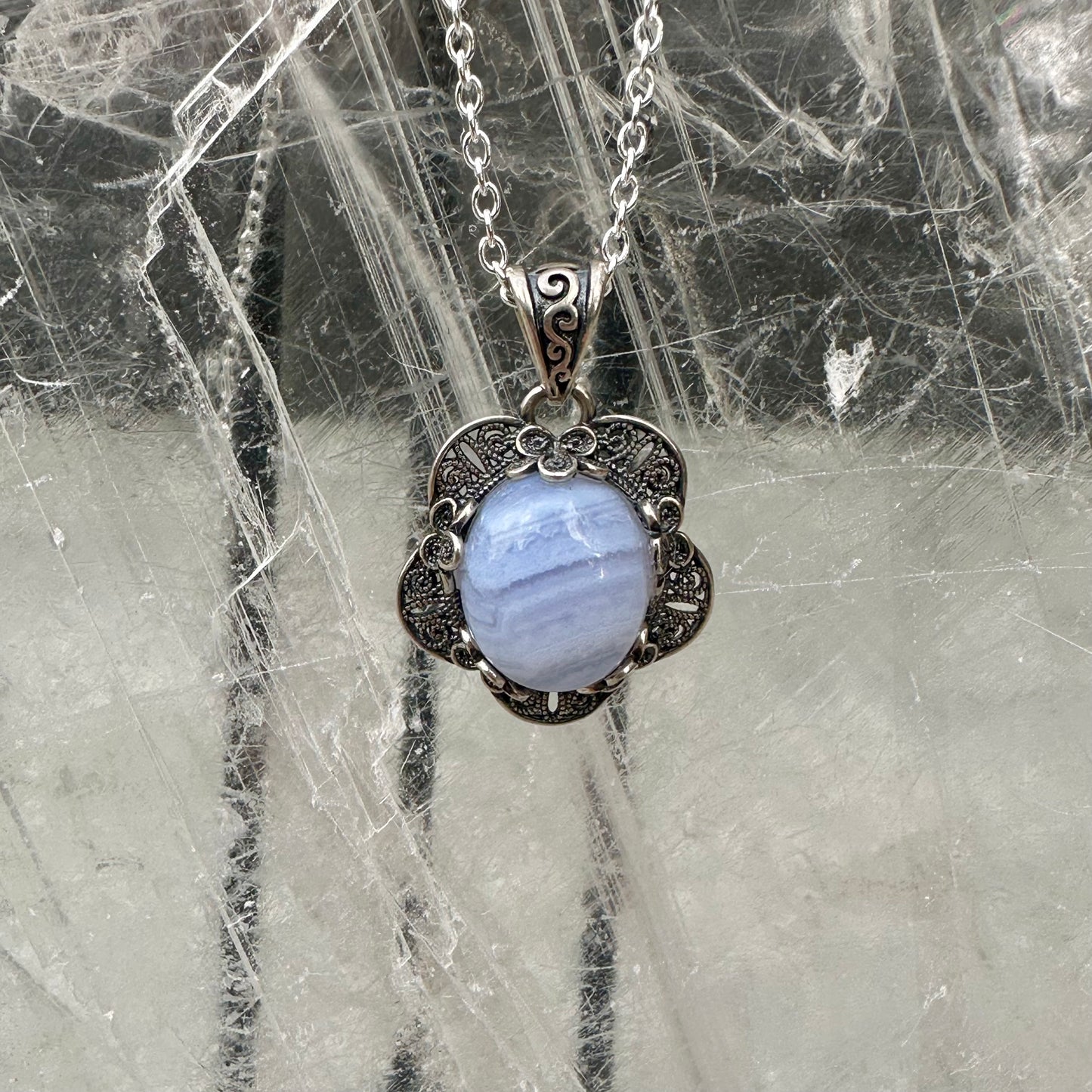 Blue Lace Pendant & Ring