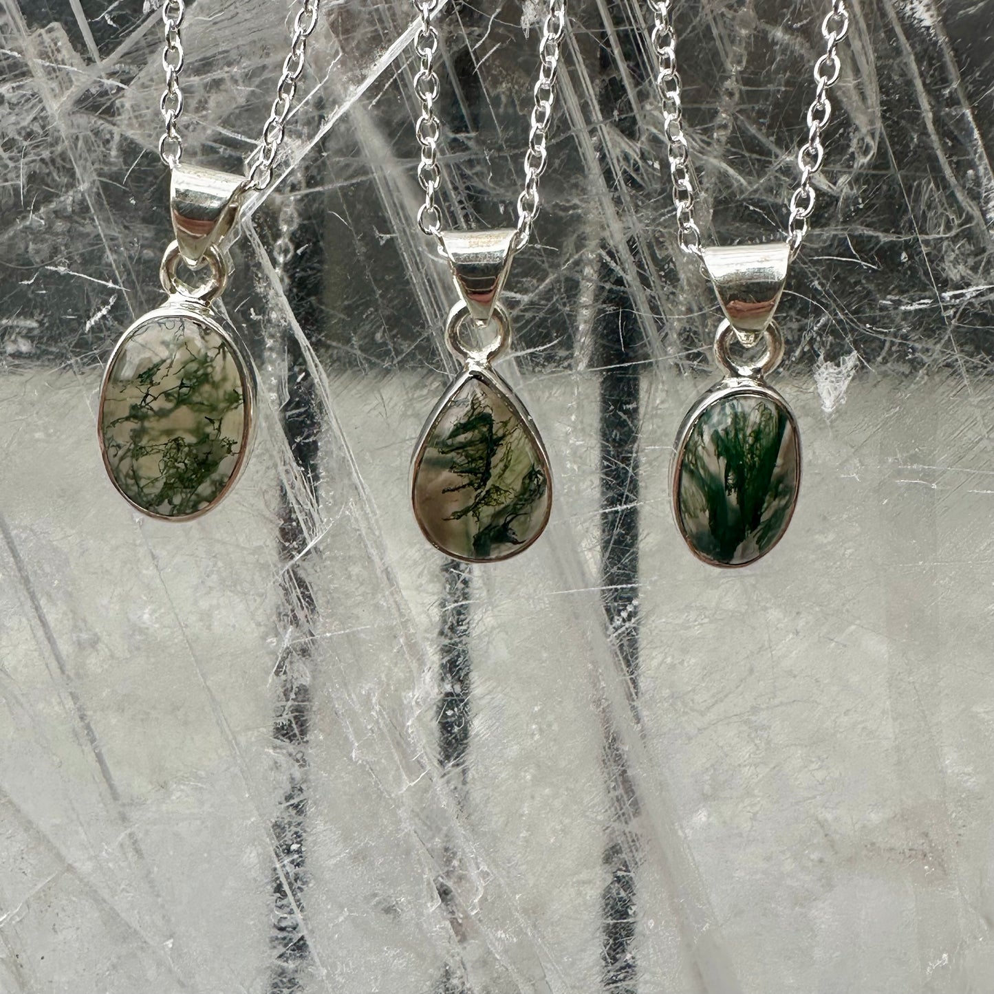 Moss Agate Mini Pendants