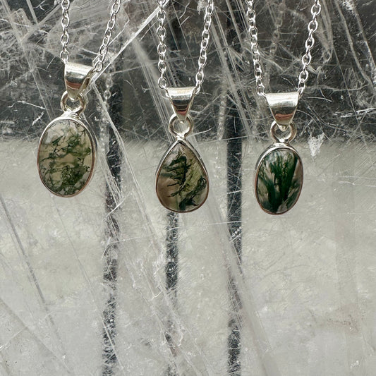 Moss Agate Mini Pendants