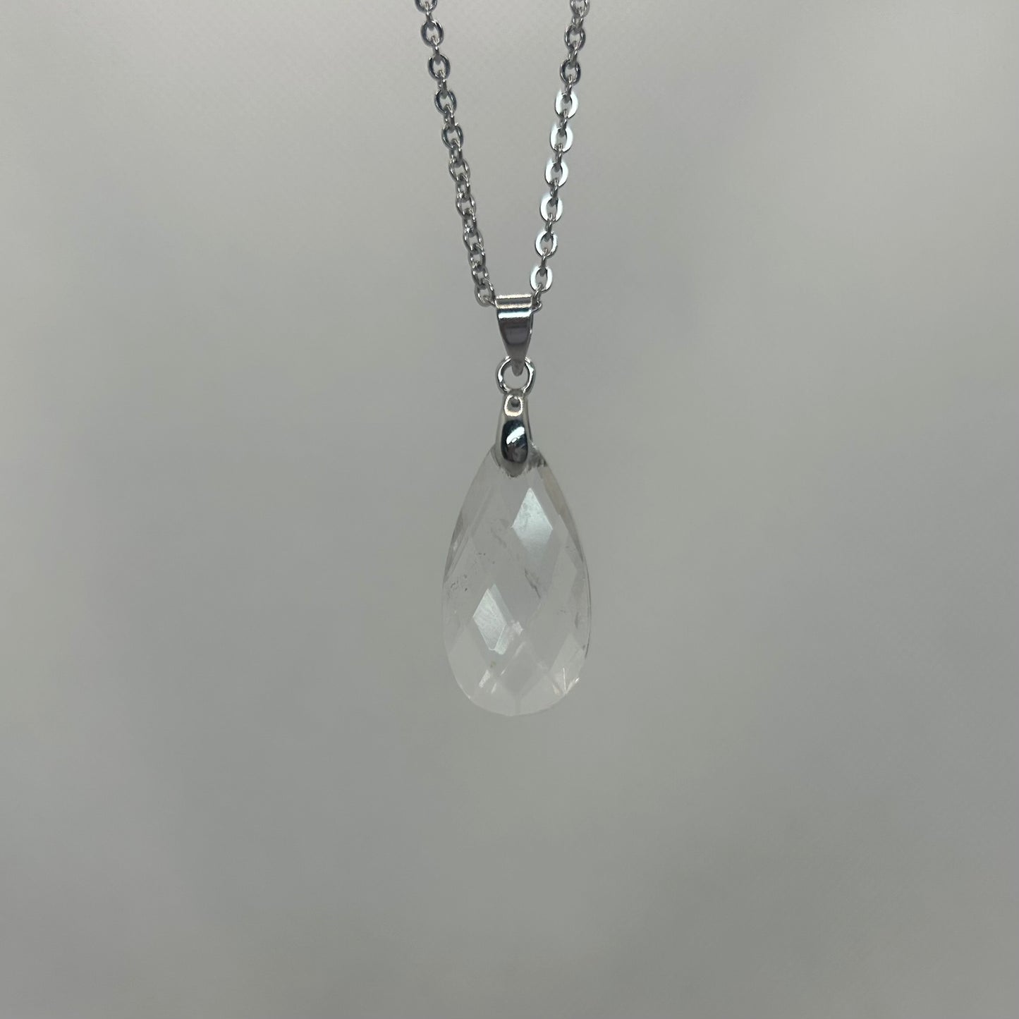 Clear Quartz Faceted Pendants