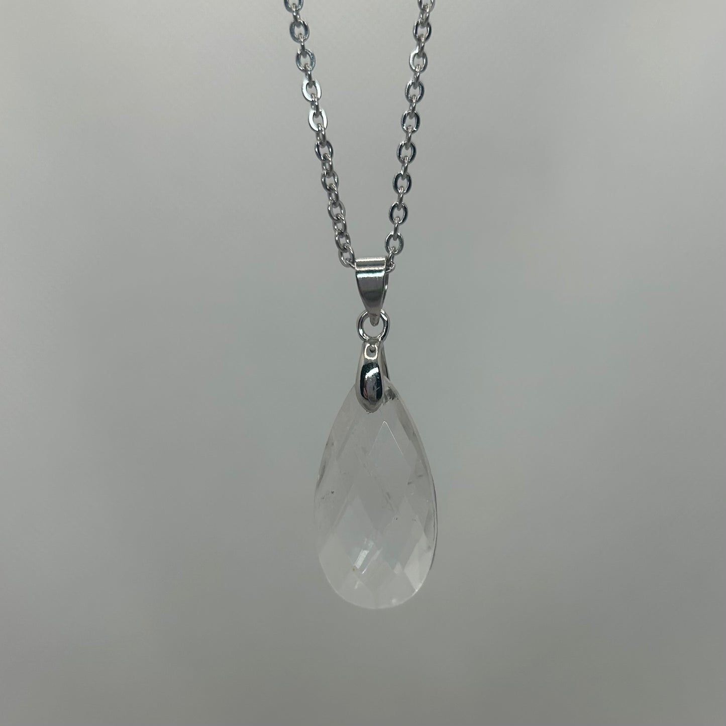 Clear Quartz Faceted Pendants