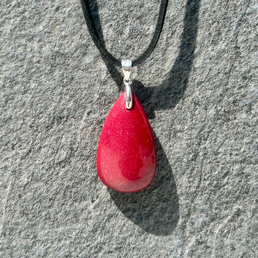 Cinnabar Tear Drop Pendants