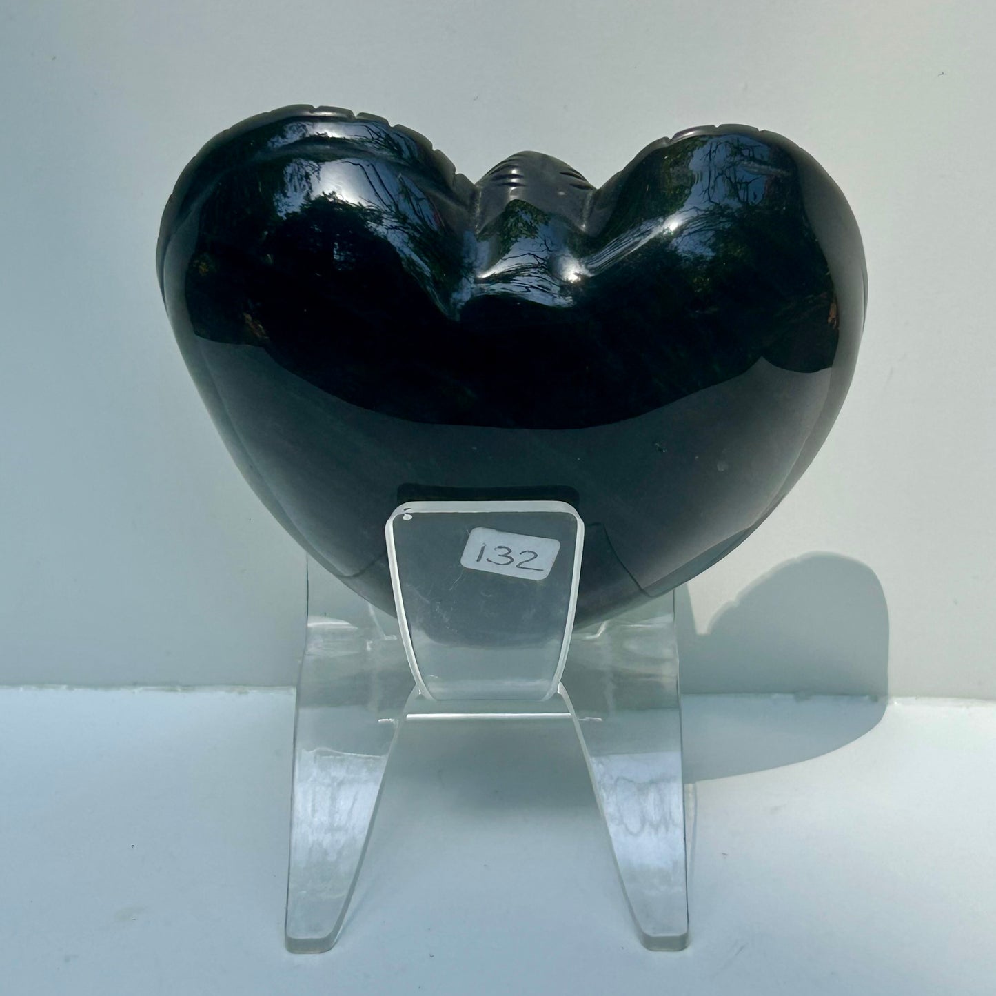 Silver Sheen Obsidian Fairy Carving
