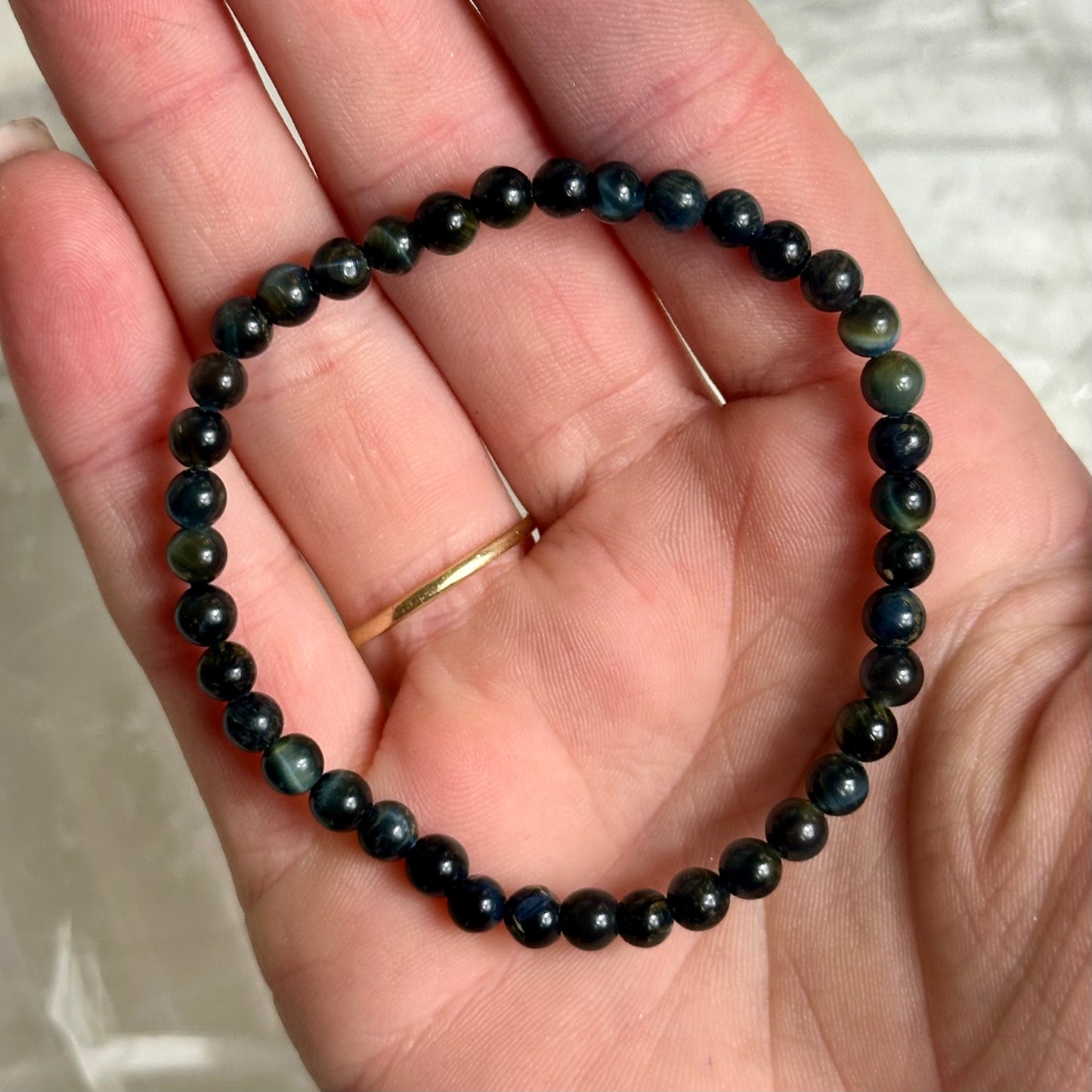 Blue Tigers Eye 4mm Bracelets