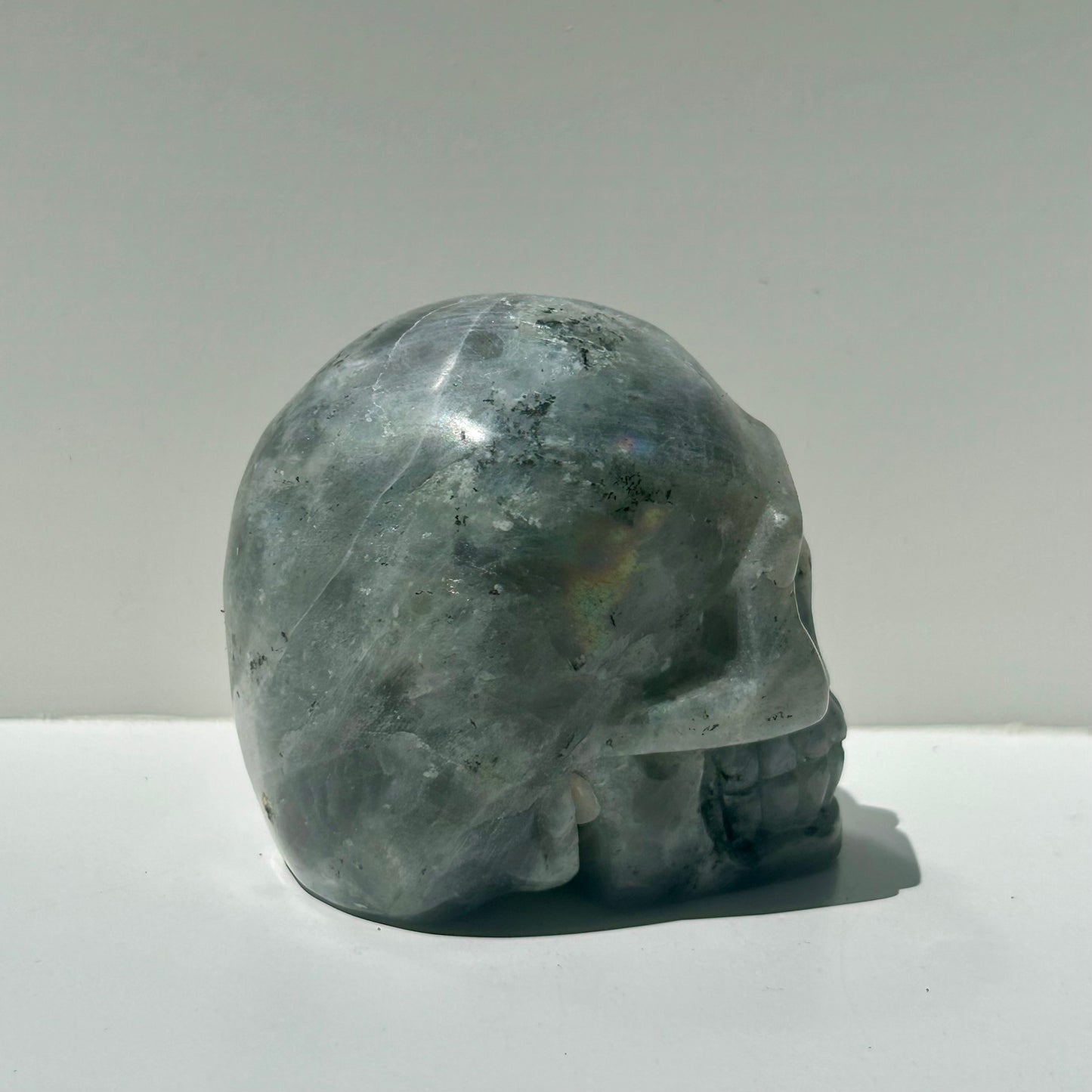 Labradorite Skull Carving