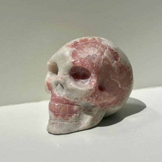 Pink Opal Skull Carving