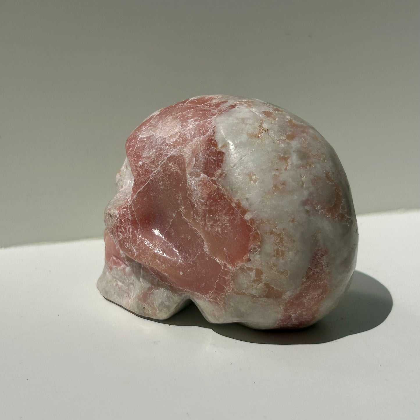 Pink Opal Skull Carving