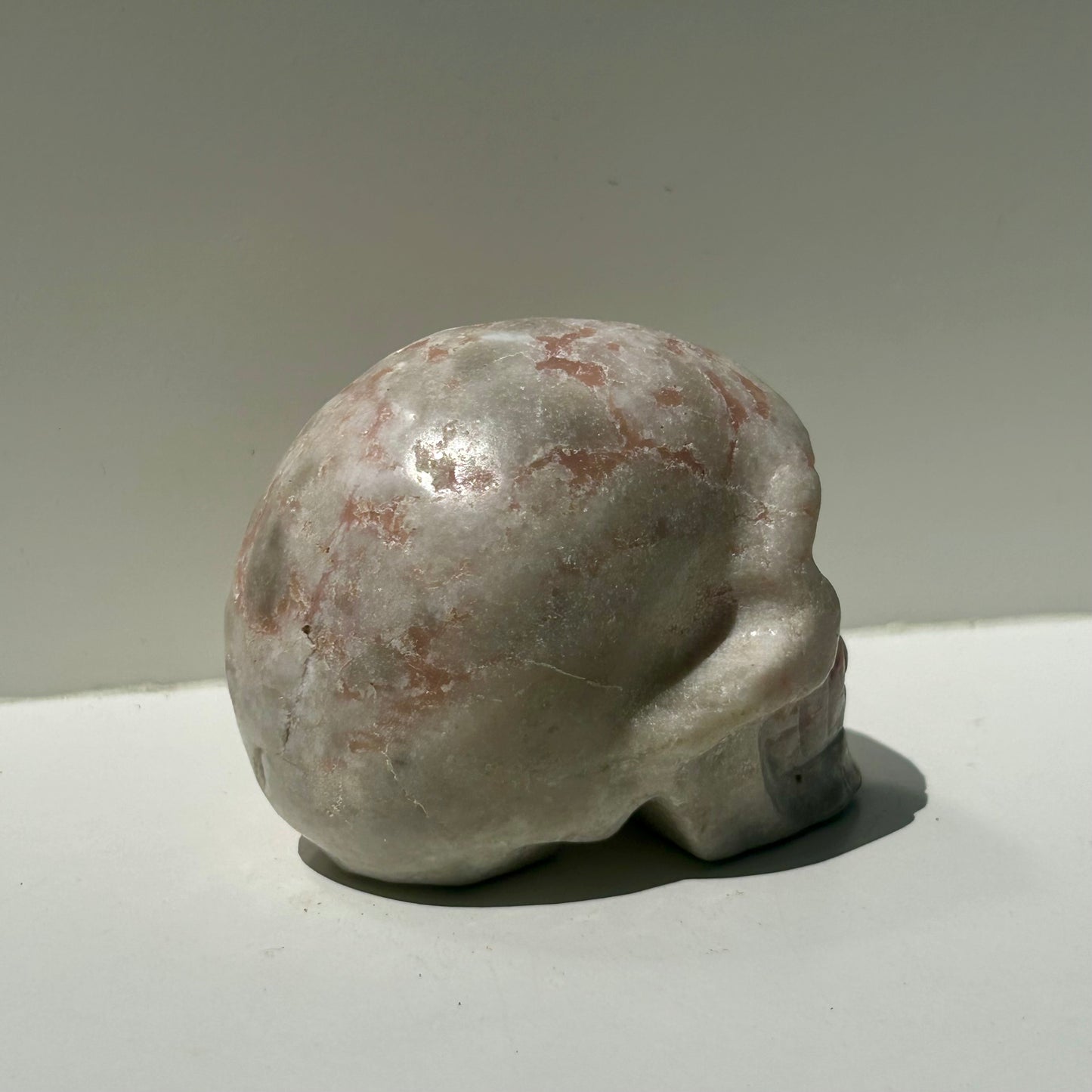 Pink Opal Skull Carving