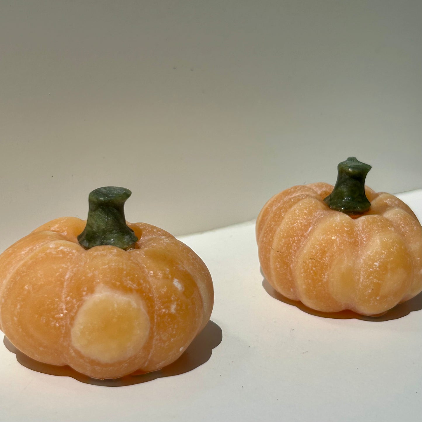 Orange Calcite Pumpkins Carvings