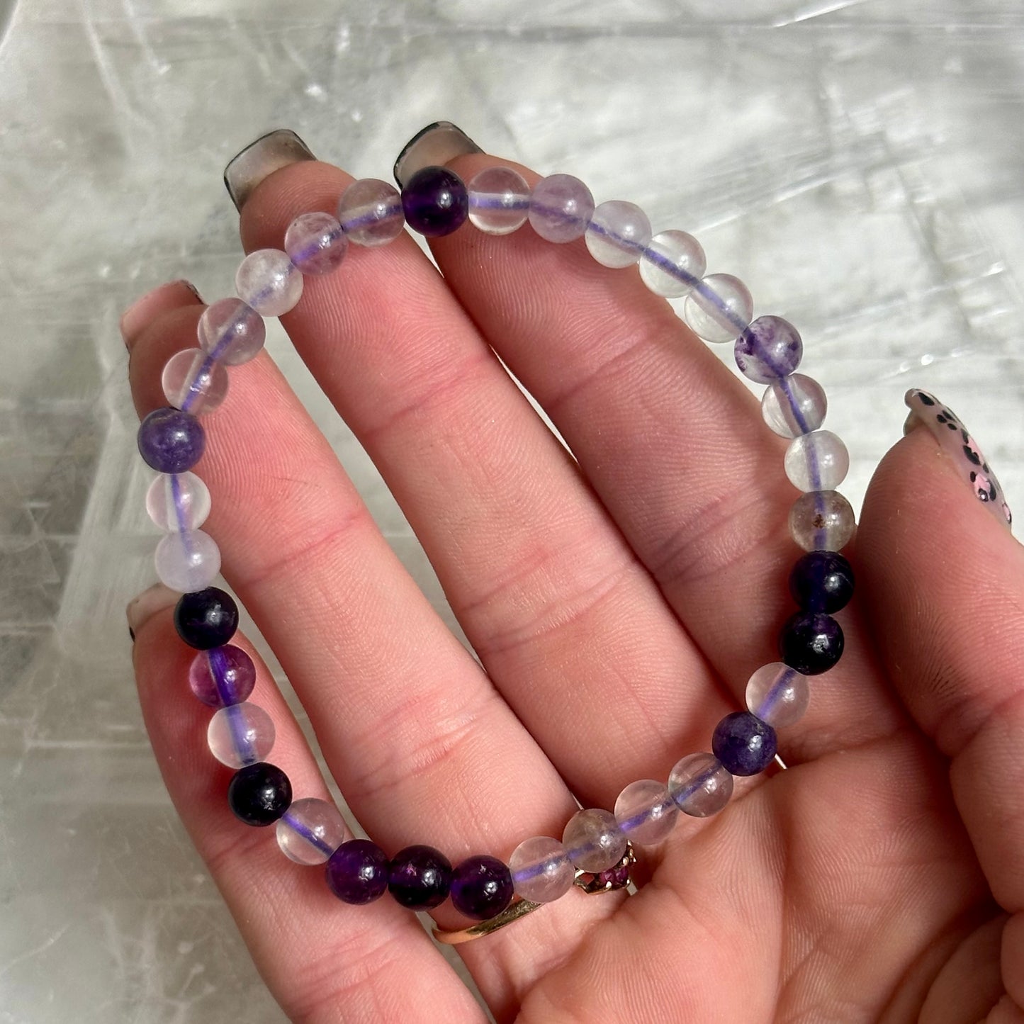 Purple Fluorite 6mm Braclets