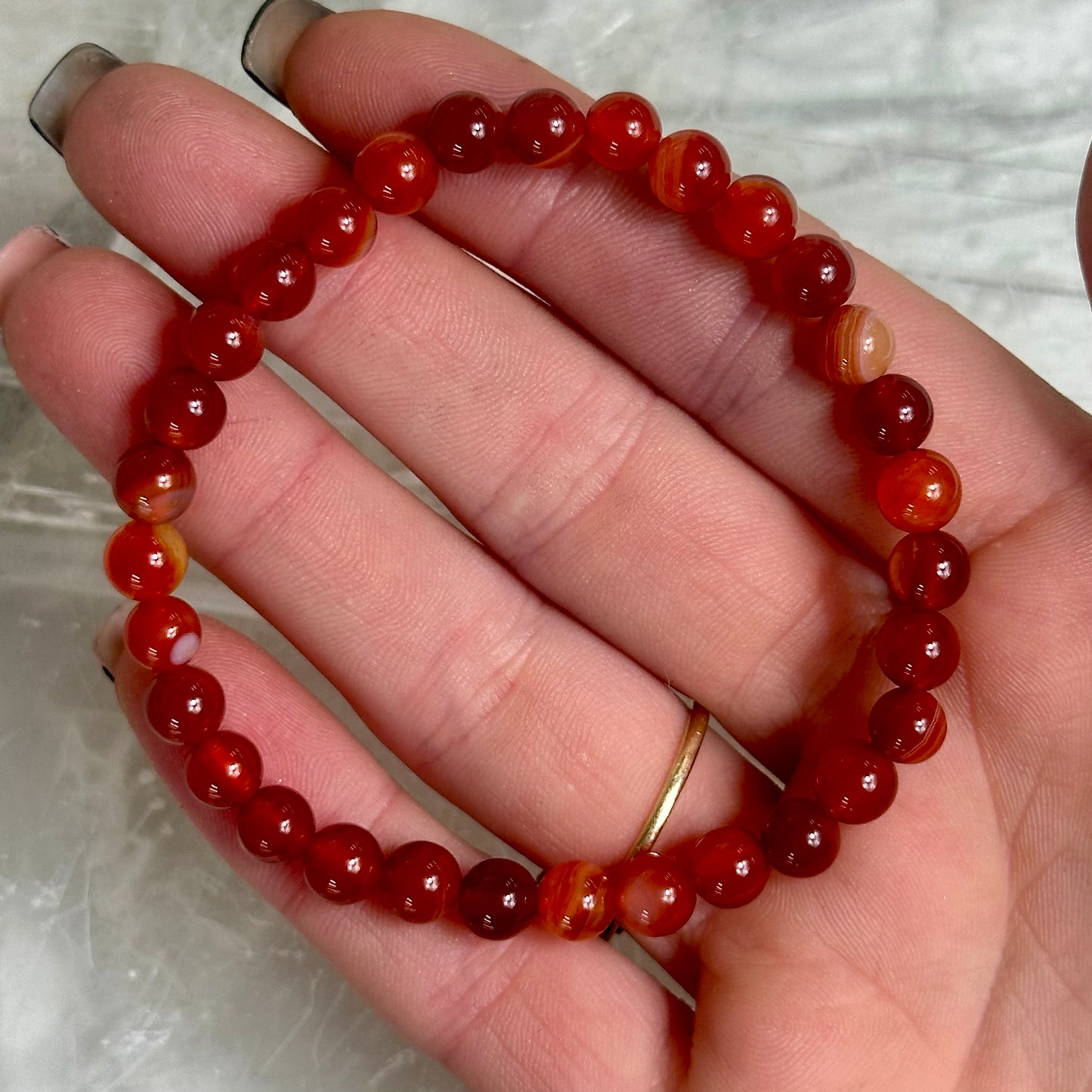 Carnelian Bracelet, 6mm Bracelet