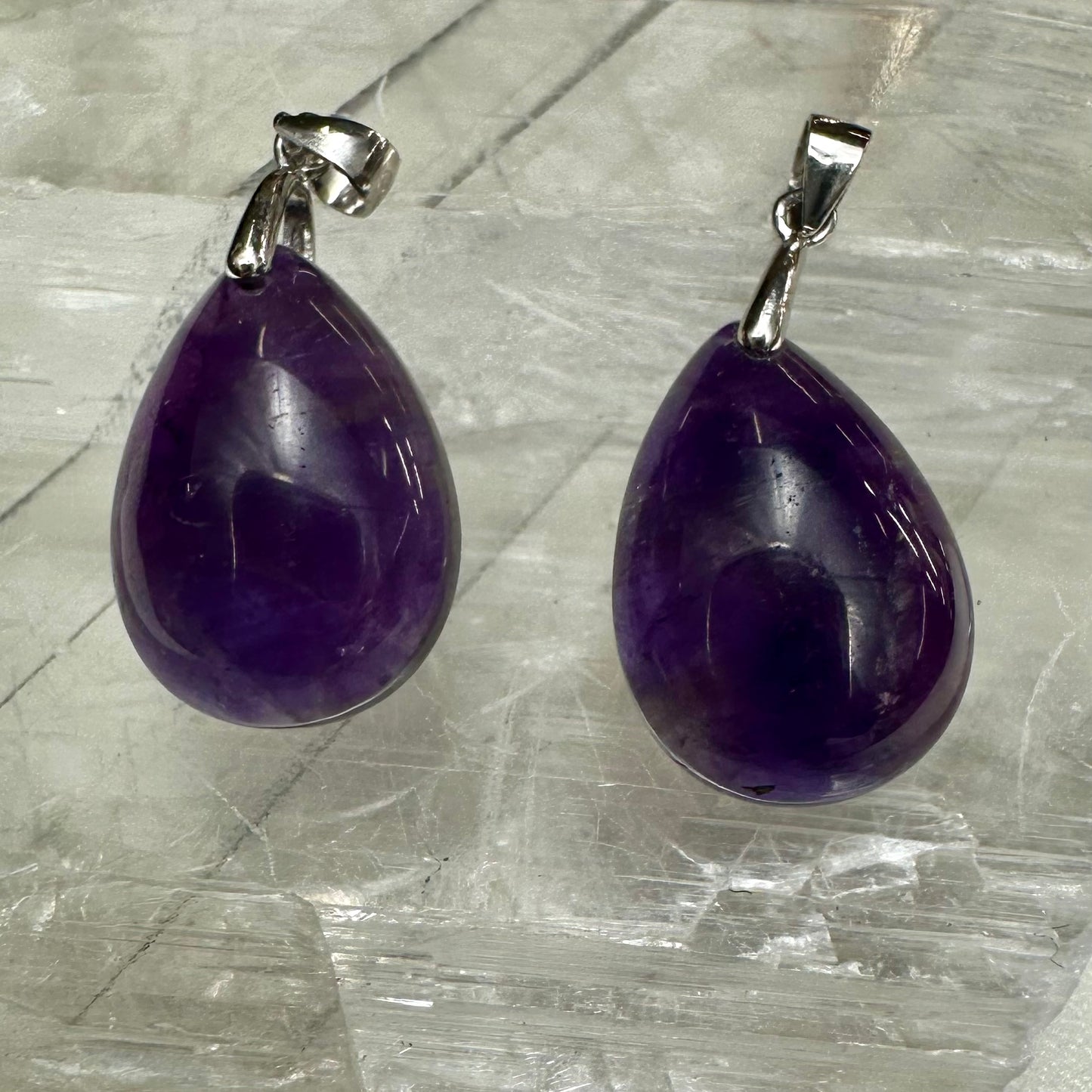 Amethyst Tear Drop Pendants