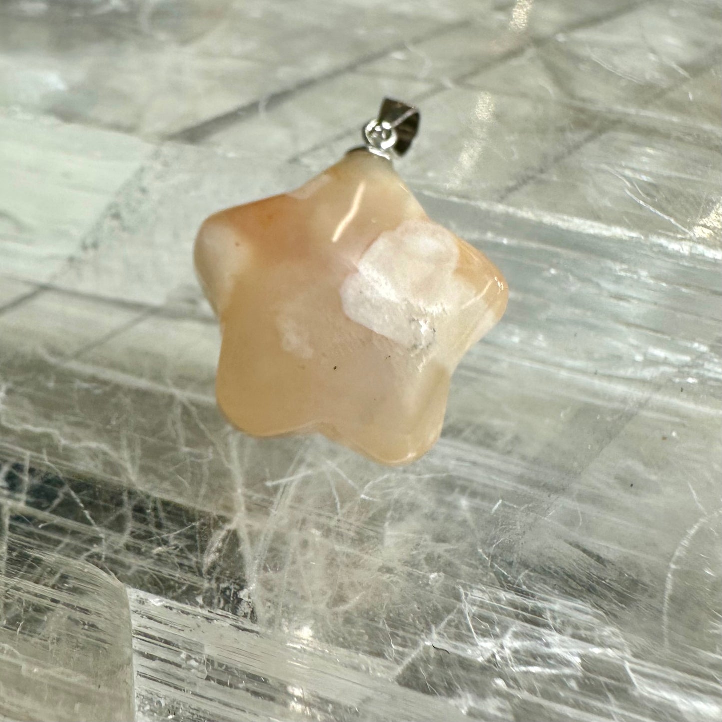 Flower Agate Star Carving Mini Pendants