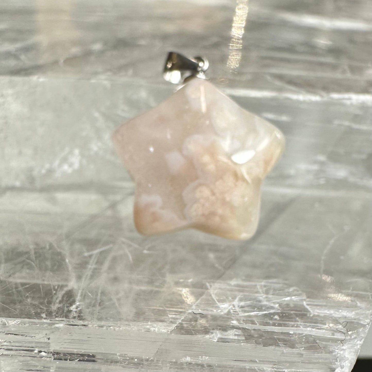 Flower Agate Star Carving Mini Pendants