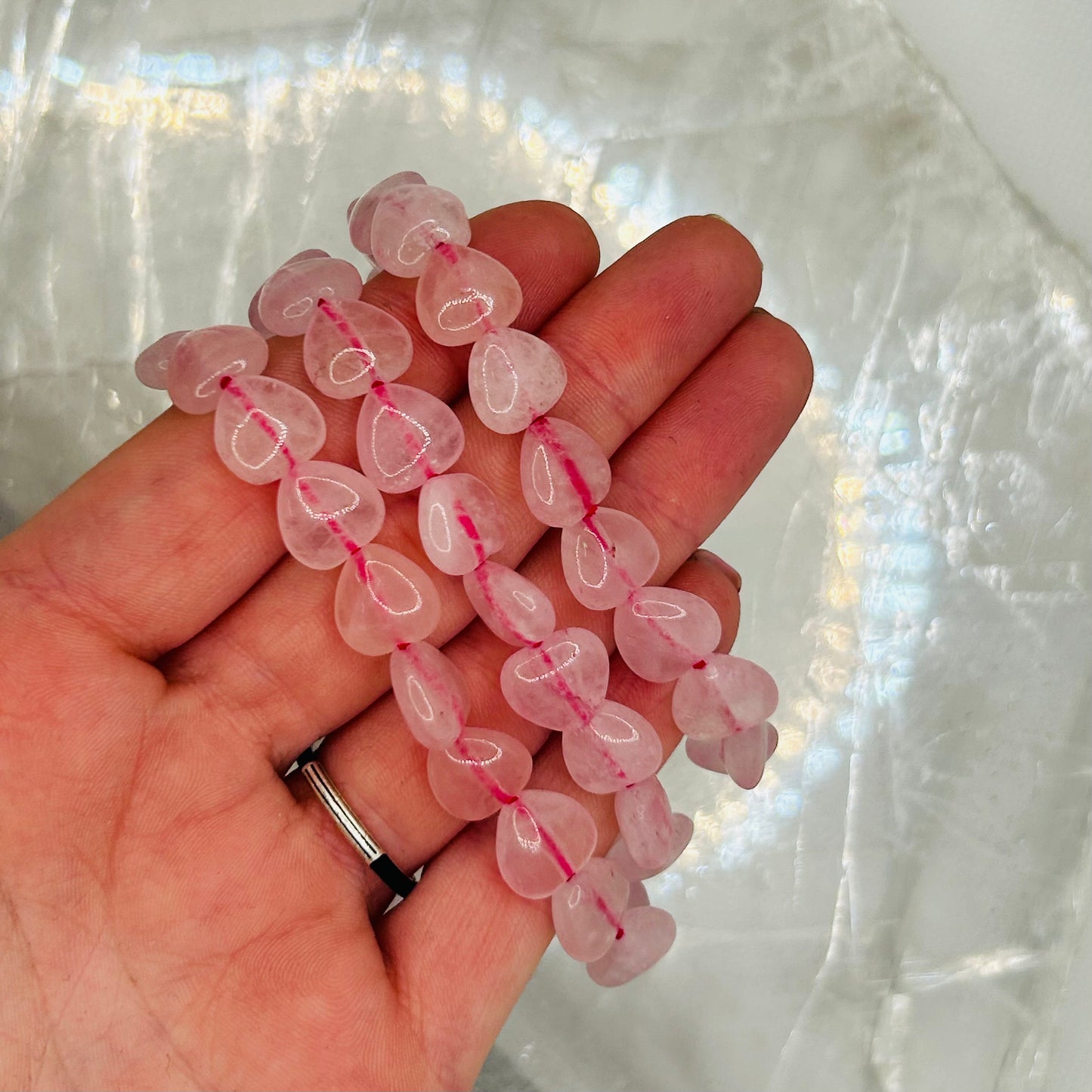 Heart Rose Quartz Bracelet