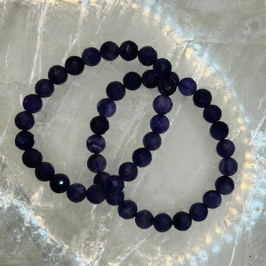 Faceted Amethyst 8mm Bracelet