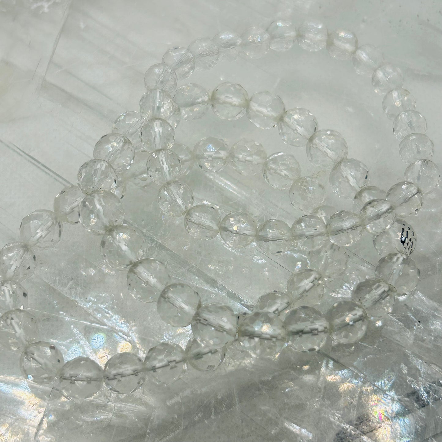 Faceted Clear Quartz 8mm Bracelet