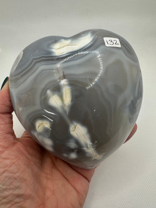 Orca Agate Heart