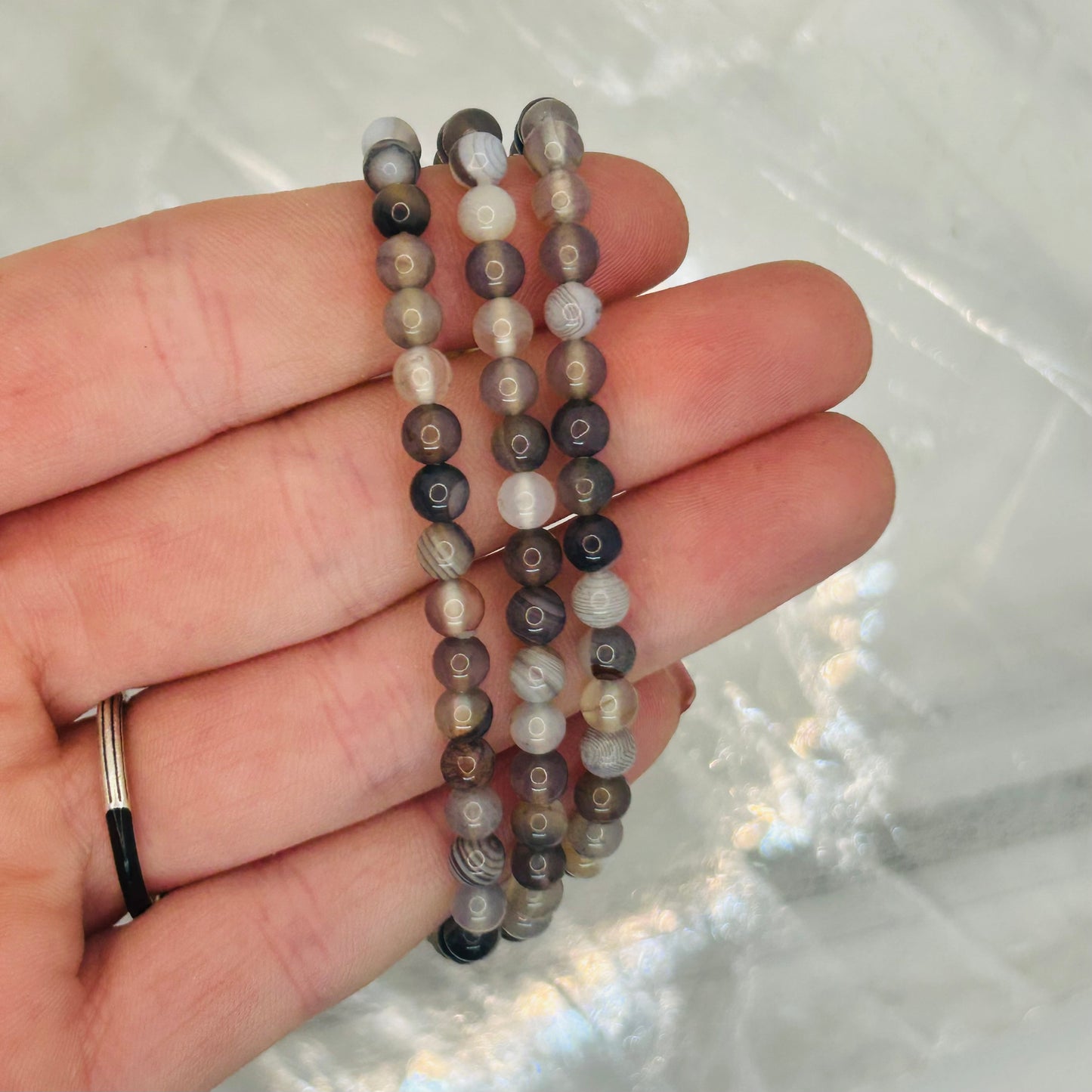 Botswana Agate, 4mm Bracelet