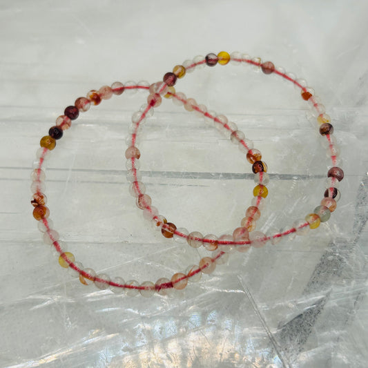 Fire Quartz, 4mm Bracelet