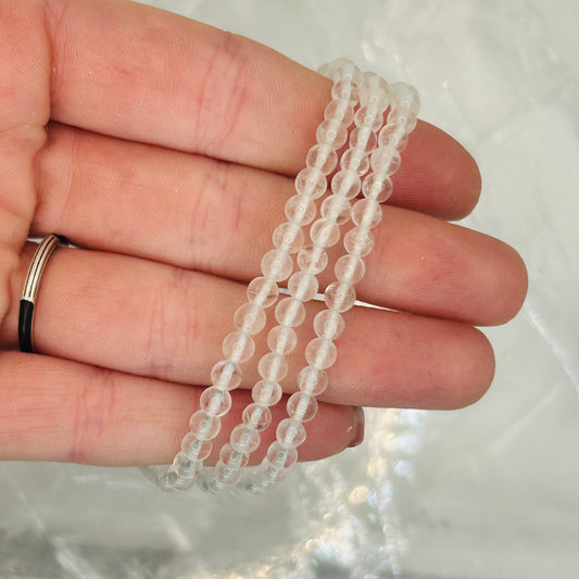 Clear Quartz, 4mm Bracelet