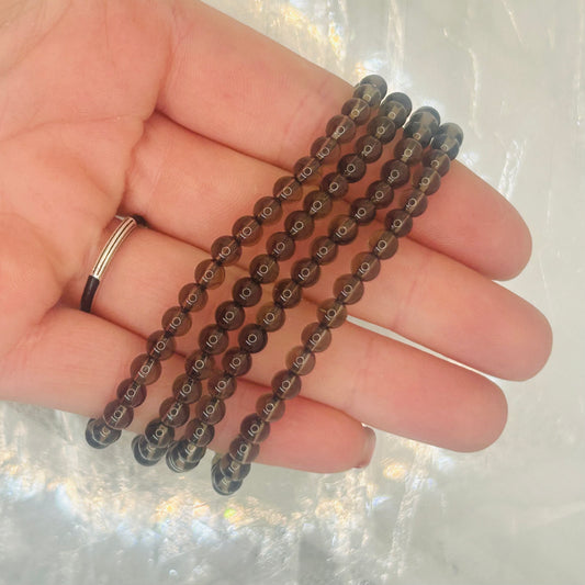 Smokey Quartz, 4mm Bracelet