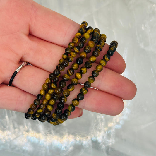 Tigers Eye, 4mm Bracelet