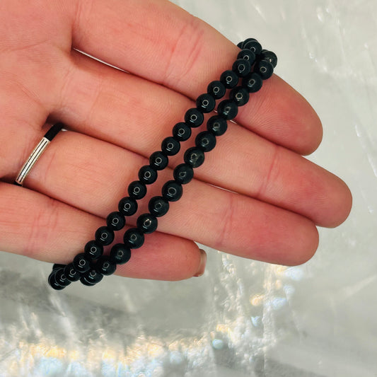 Black Tourmaline, 4mm Bracelet