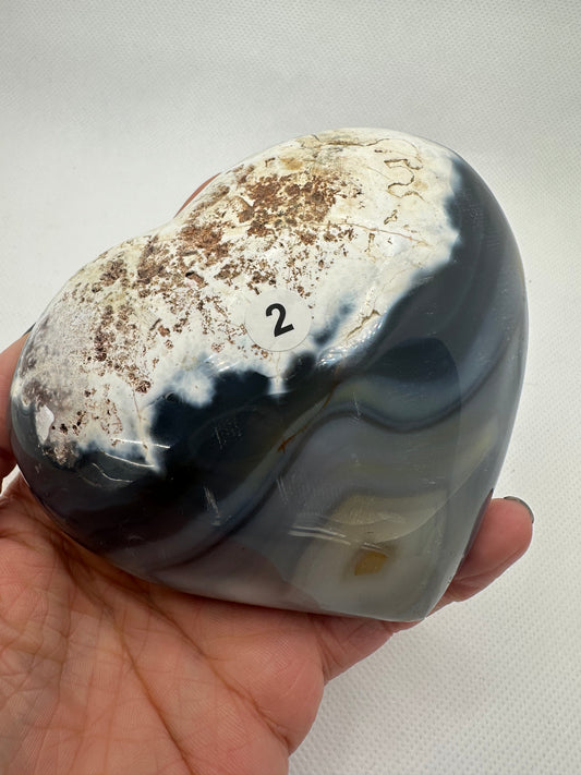 Orca Agate Heart
