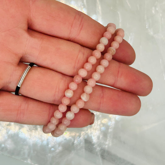 Pink Opal, 4mm Bracelet