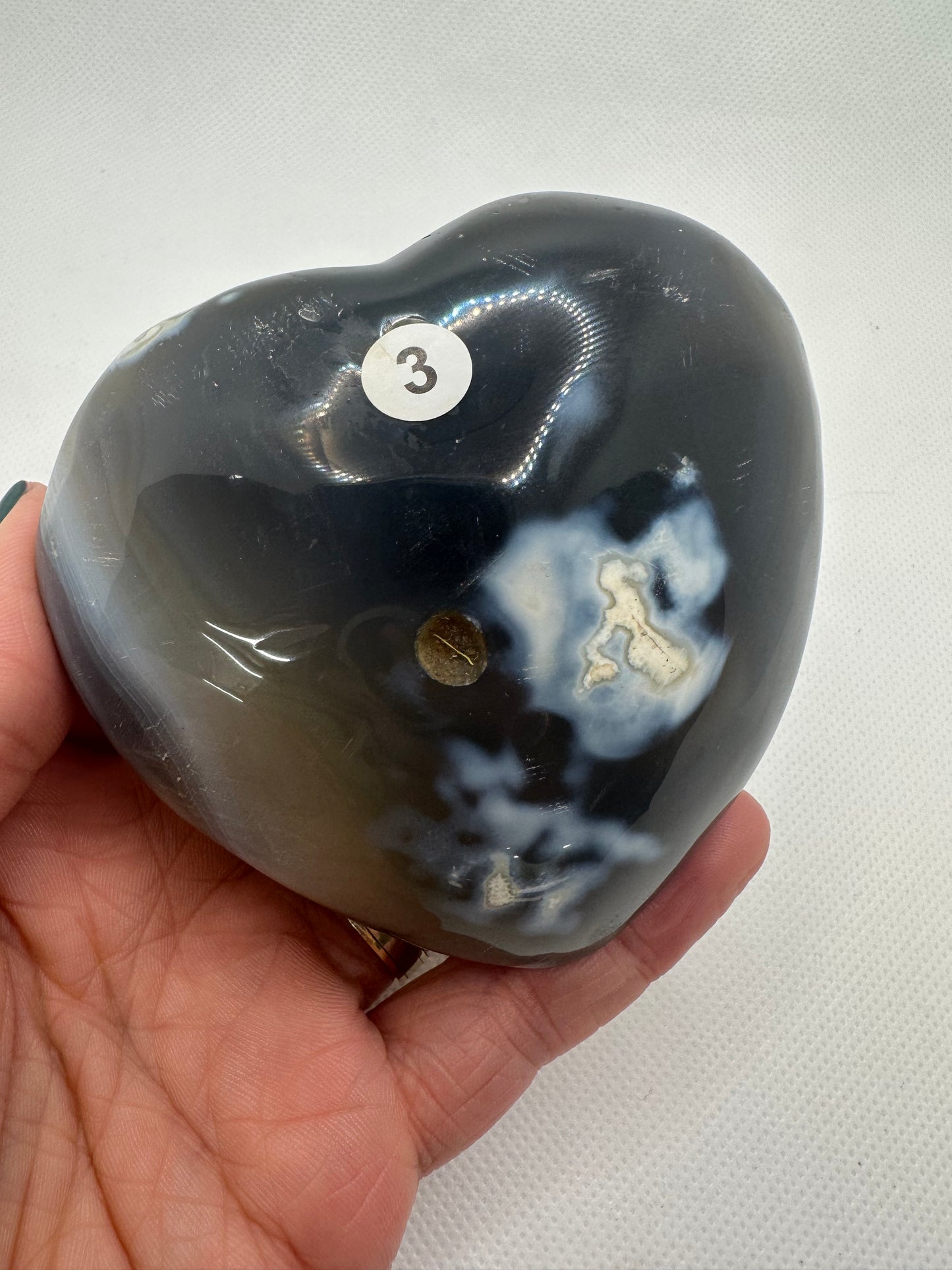 Orca Agate Heart