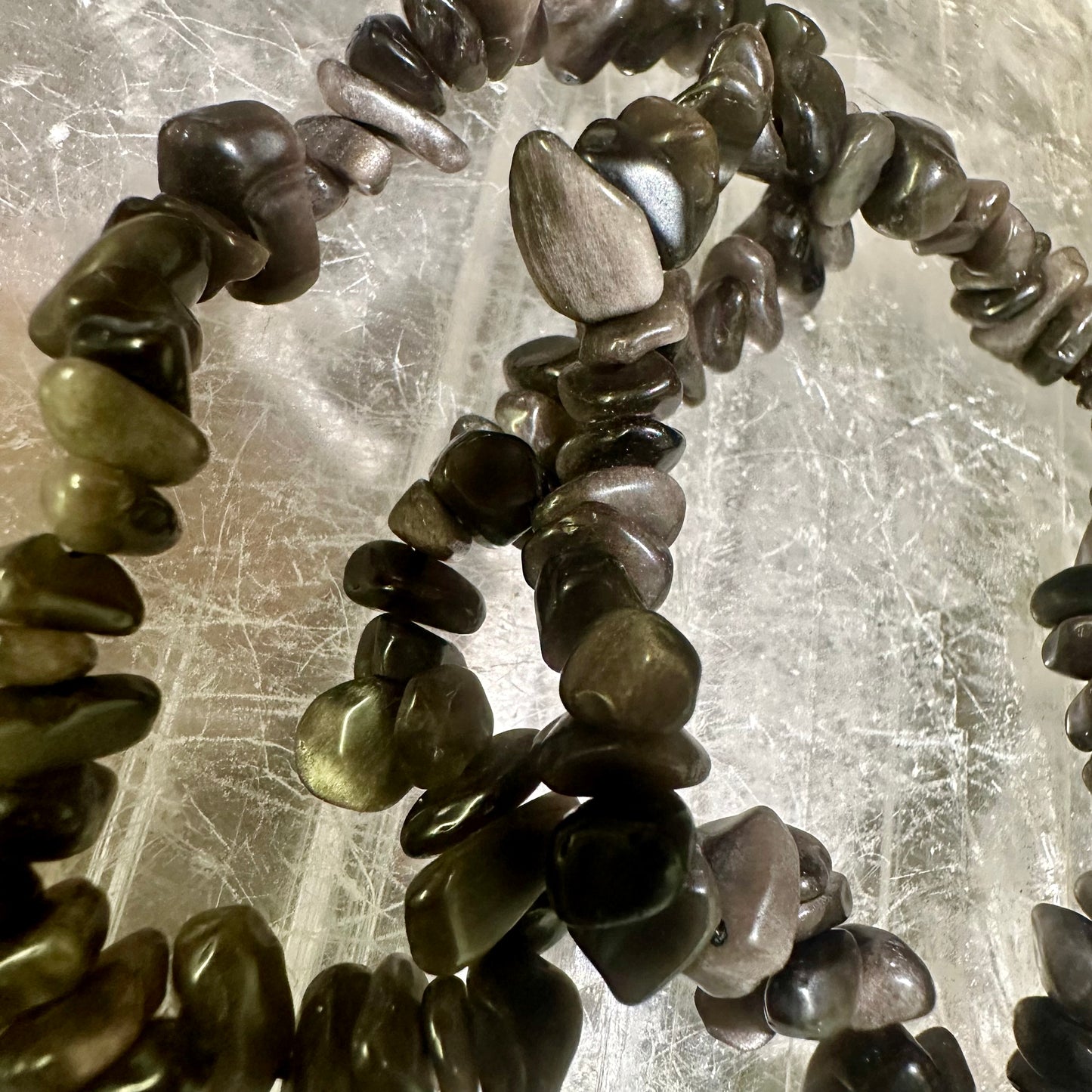 Silver Sheen Chipped Bracelet