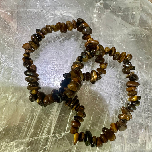 Tigers Eye Chipped Bracletes