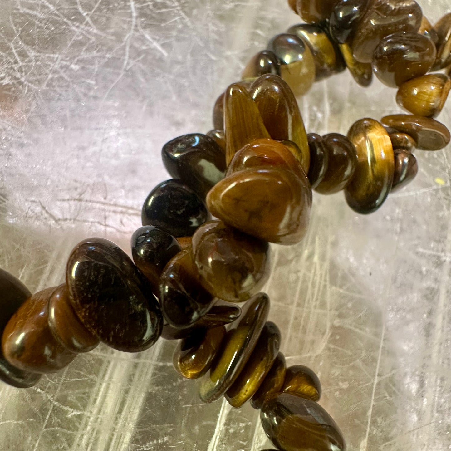 Tigers Eye Chipped Bracletes