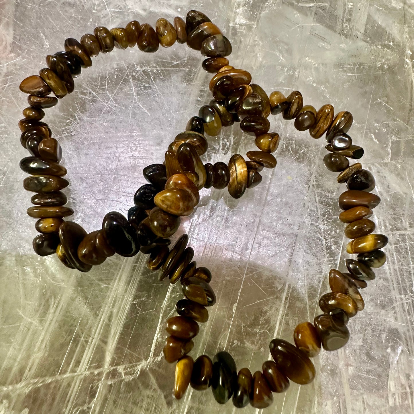 Tigers Eye Chipped Bracletes