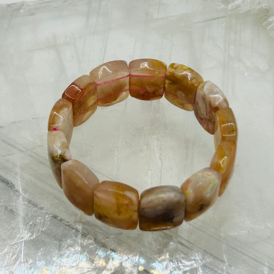 Flower Agate Chunky Bracelet