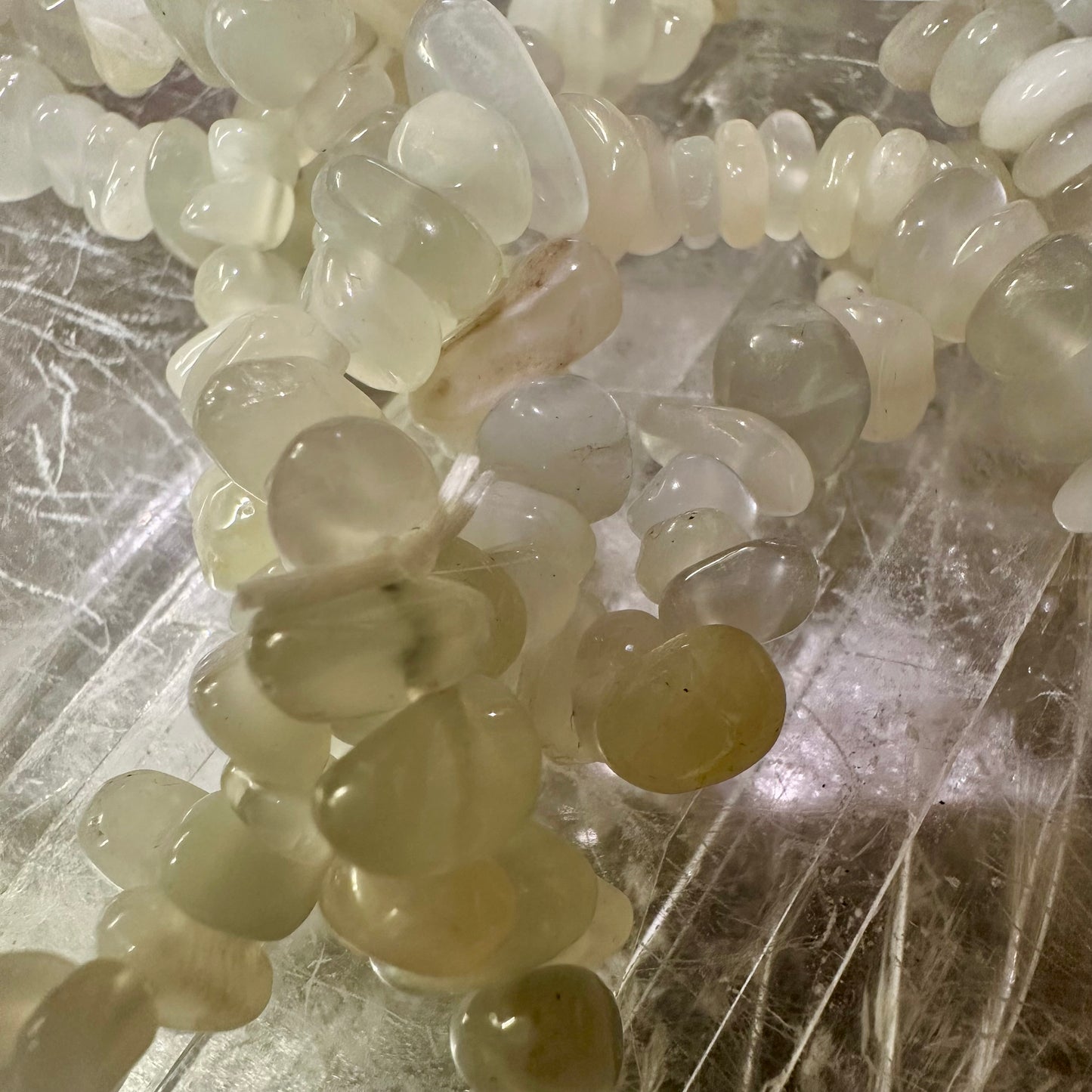 Green Moonstone Chipped Bracletes