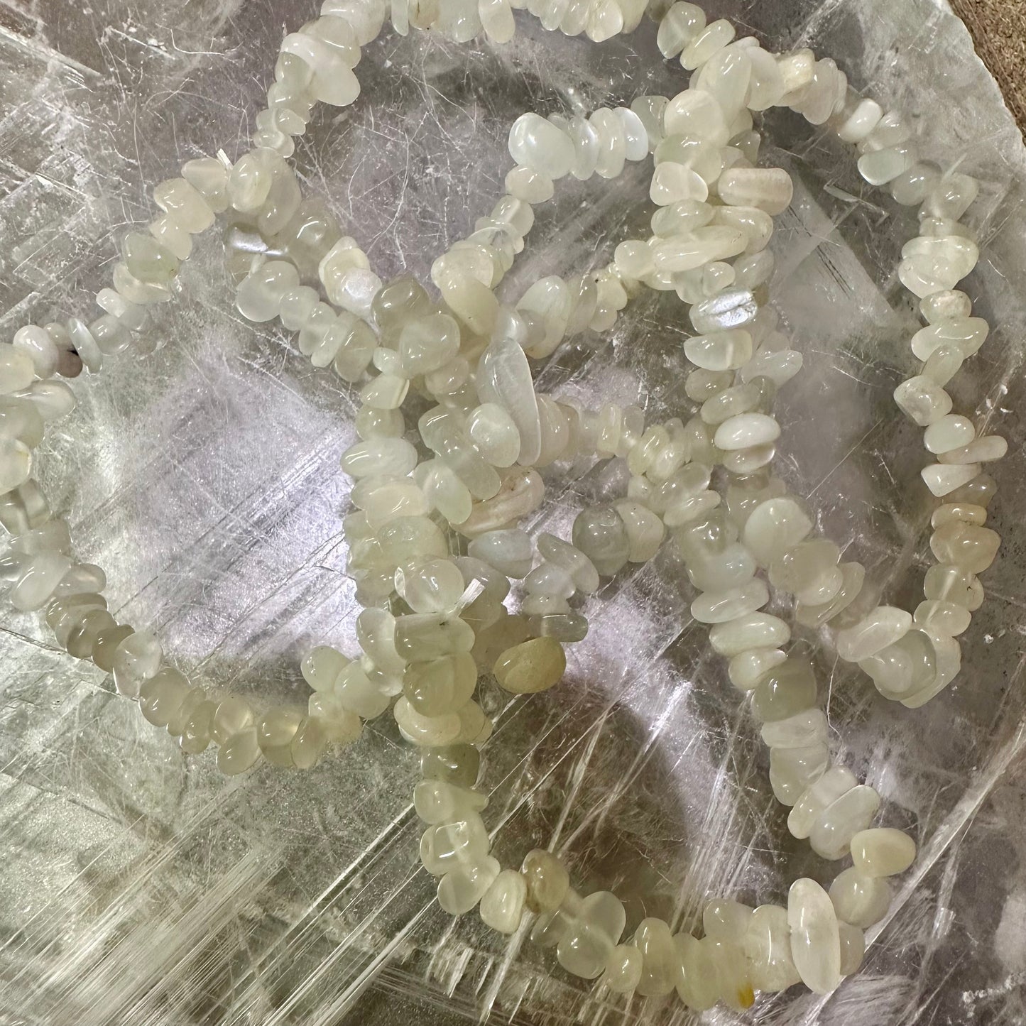 Green Moonstone Chipped Bracletes