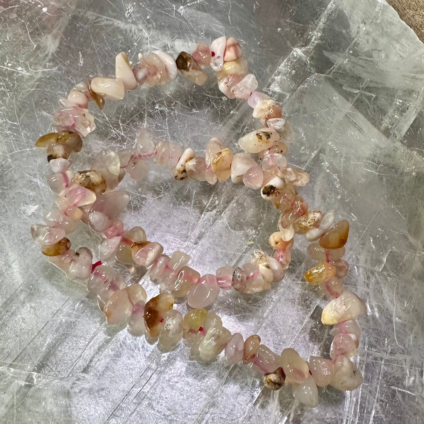 Flower Agate Chipped Bracelets