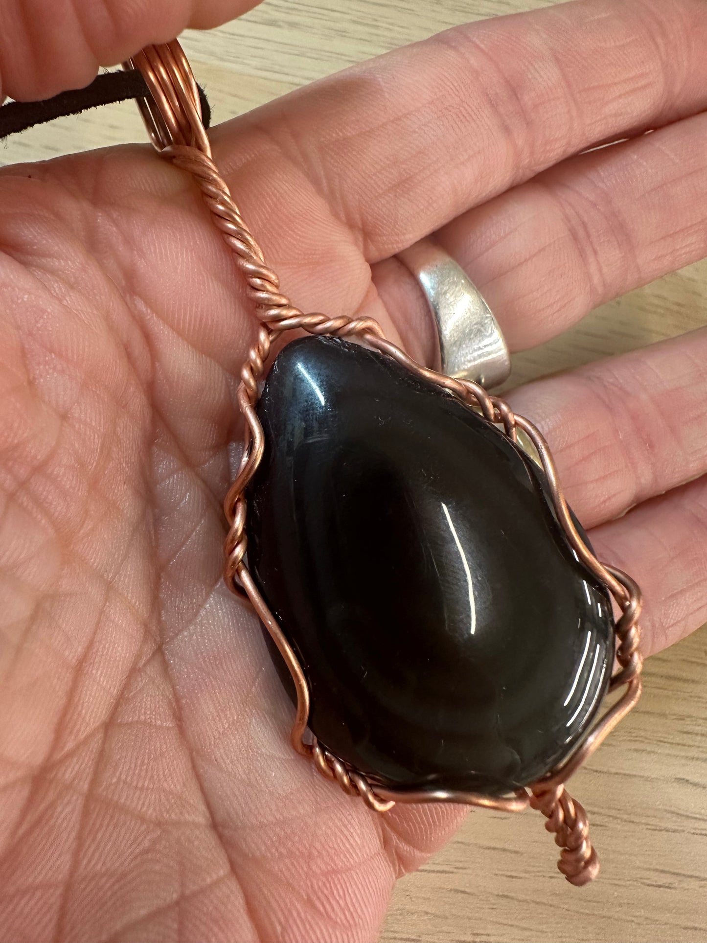 Lee's Makes - Rainbow Obsidian Tear Drop Pendant