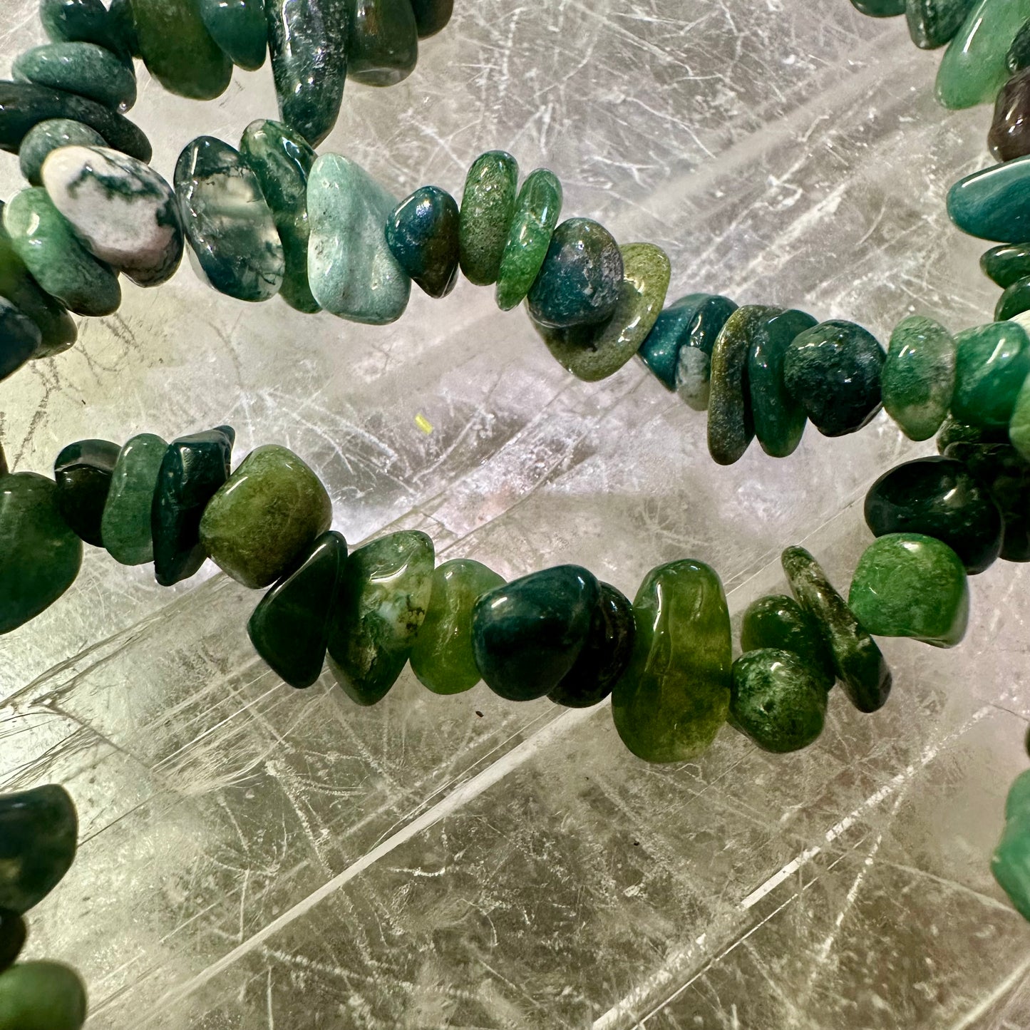 Moss Agate Chipped Bracelets