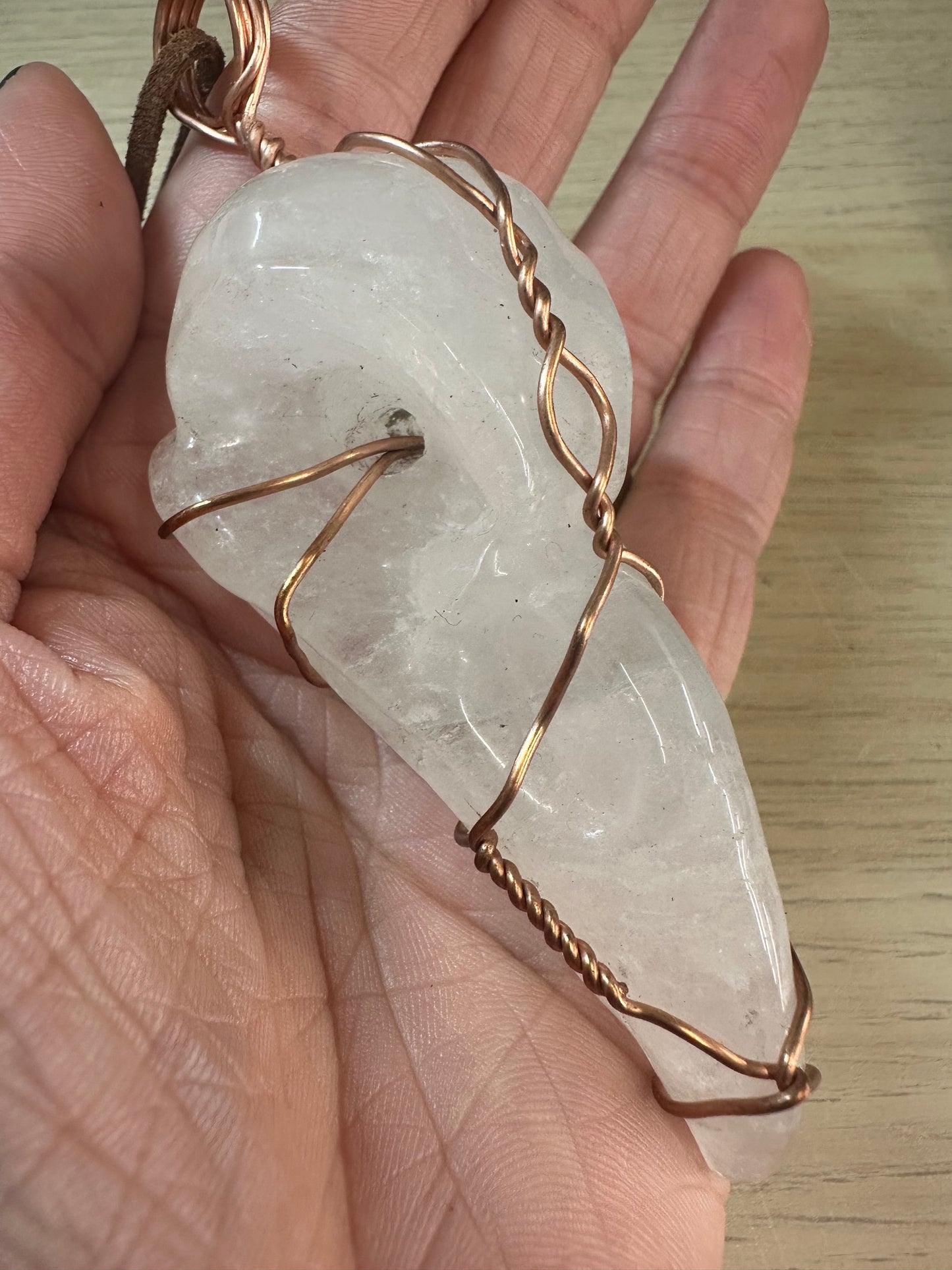 Lee's Makes - Quartz Raven Head Pendant