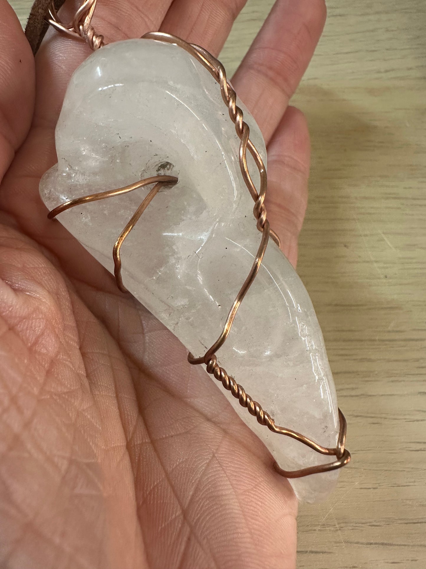 Lee's Makes - Quartz Raven Head Pendant