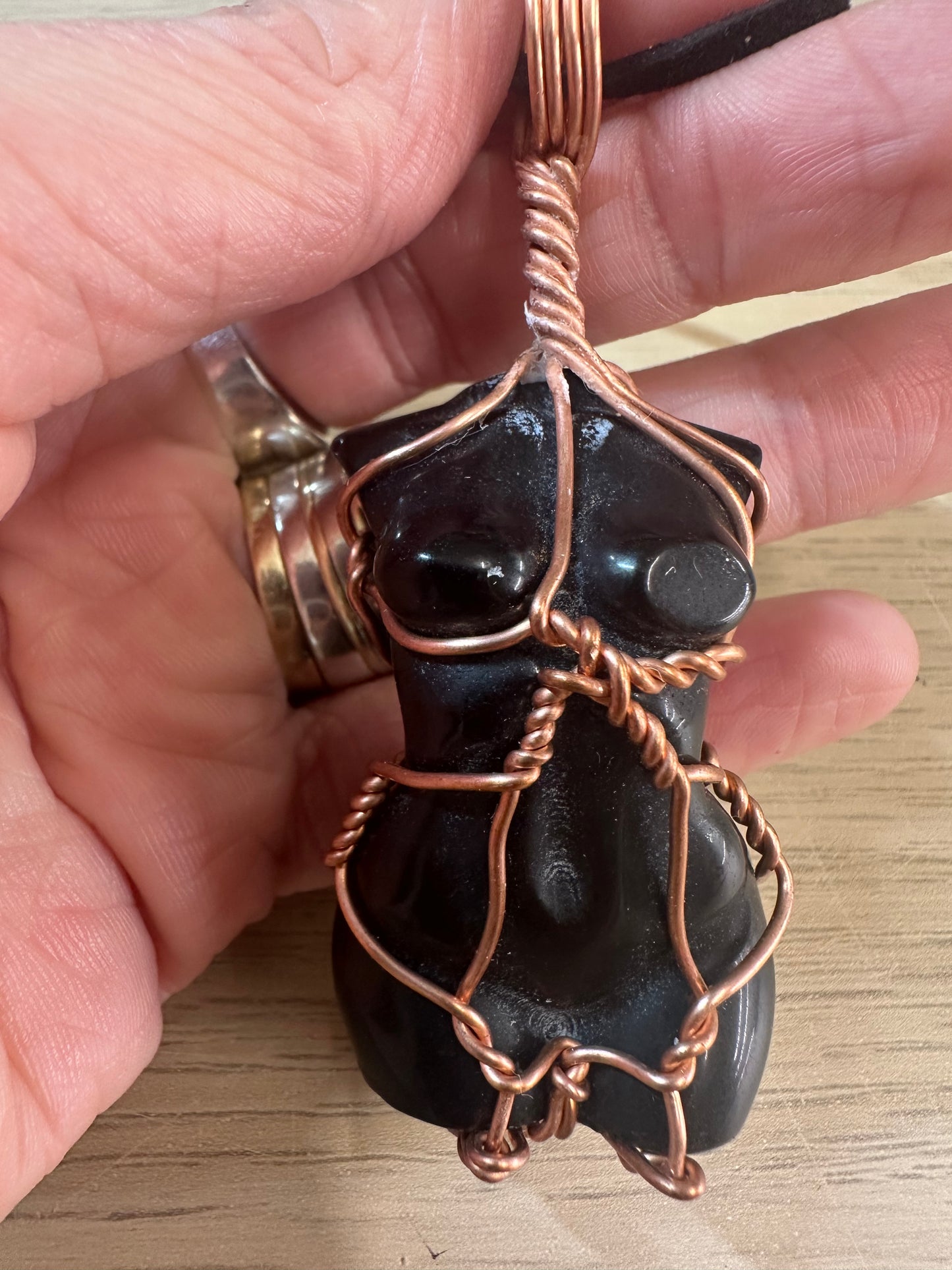 Lee's Makes - Obsidian Woman’s Pendant